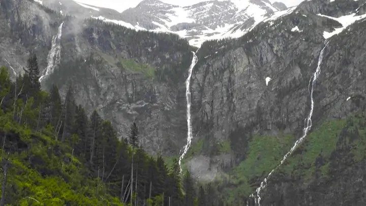 Monument Falls view from Avalanche Lake