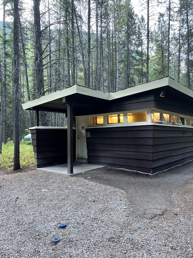 Wooded campsites at Apgar Campground near the shore of Lake McDonald, Glacier National Park