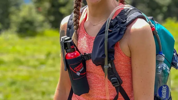 Hiker with bear spray