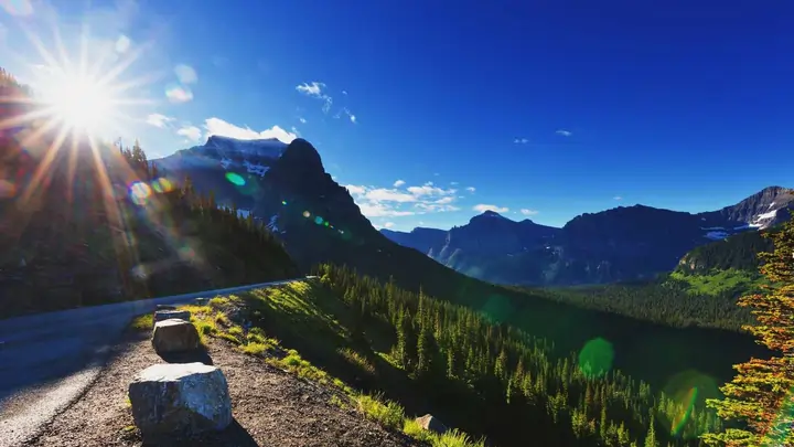 Going-to-the-Sun Road at sunrise